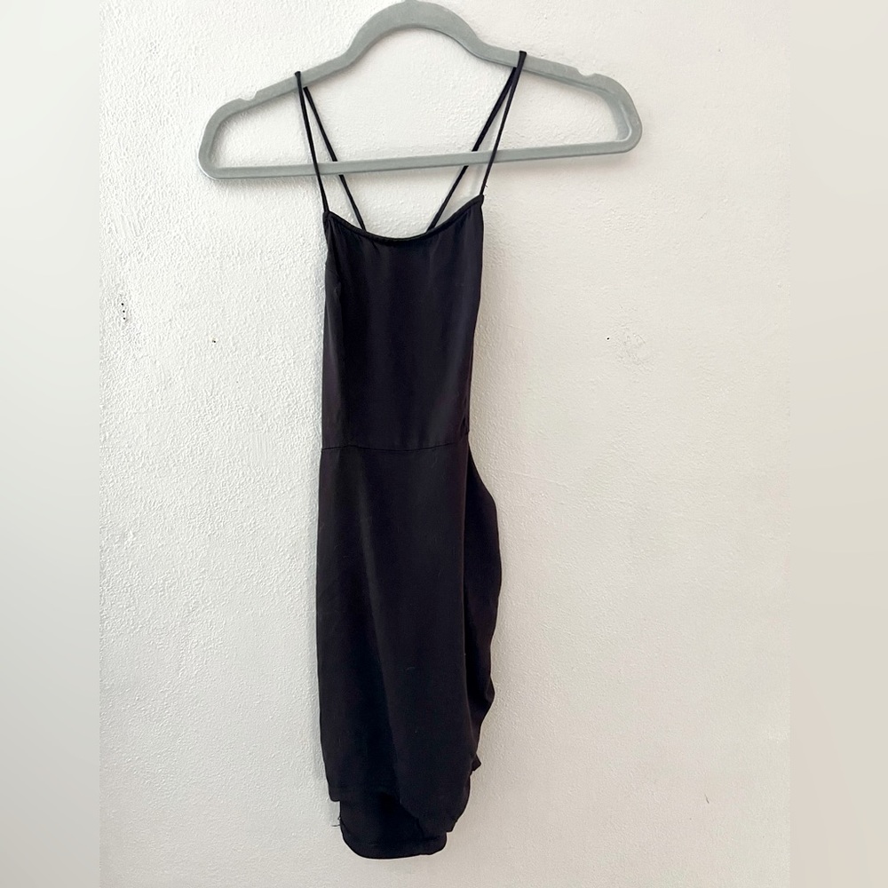 Open Back, Simple Black Mini Dress, Size Xs/S